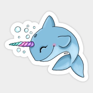 Bubbly Narwhal Sticker